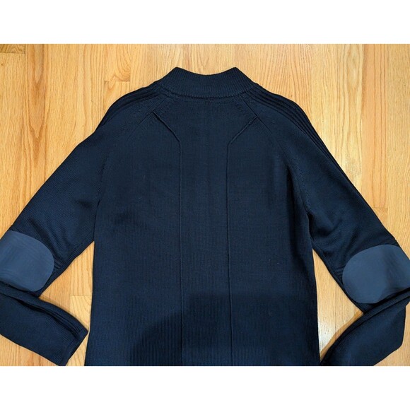 Aether Riley Full-Zip Sweater Dark Navy Blue Zipper Pockets Sz 2 Merino Wool - Picture 9 of 12